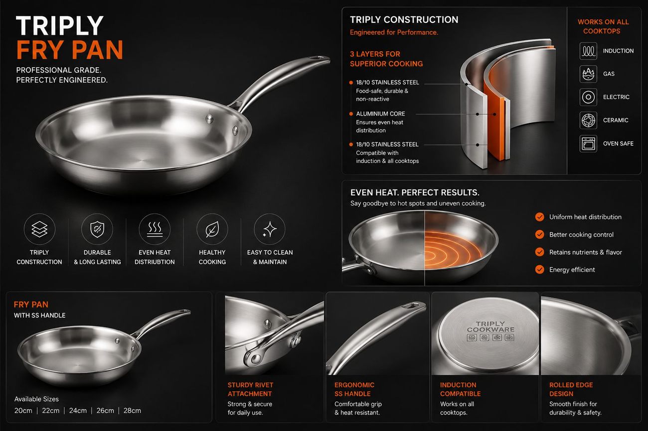 Triply fry pan spec sheet